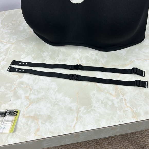Amoena Strapless Wire Free Black Bra Size 38B - Picture 4 of 9